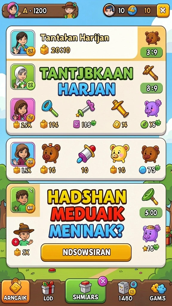 Tangkapan layar menampilkan petualangan epik di hutan ajaib.