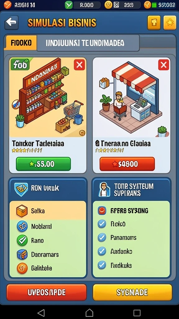 Tampilan permainan yang menawan dan mudah dipahami.