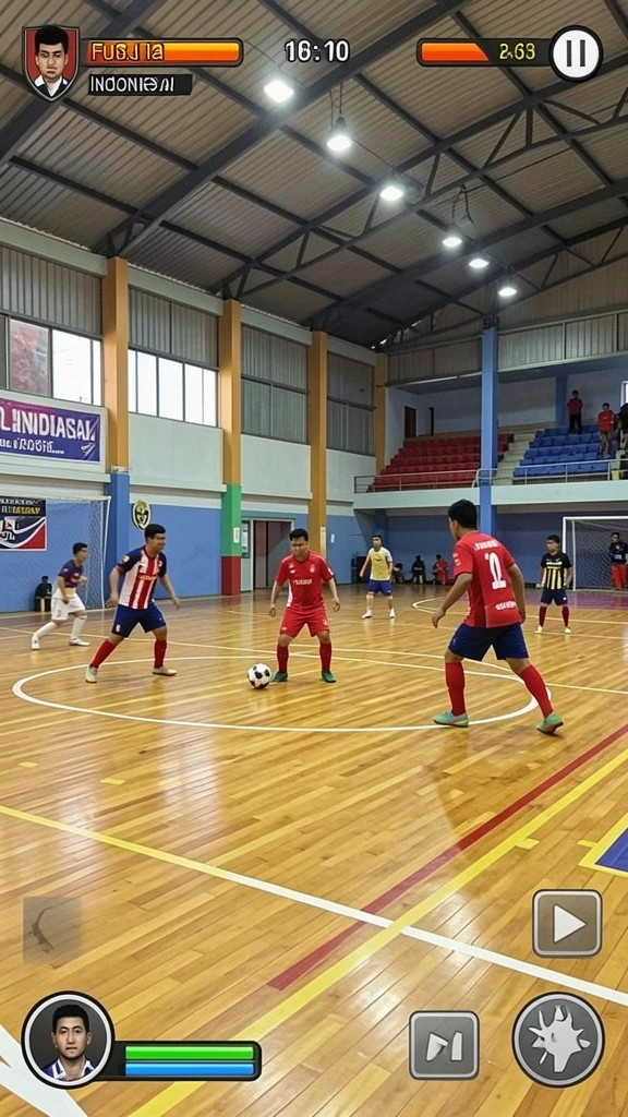 Momen seru selama pertandingan yang mendebarkan.