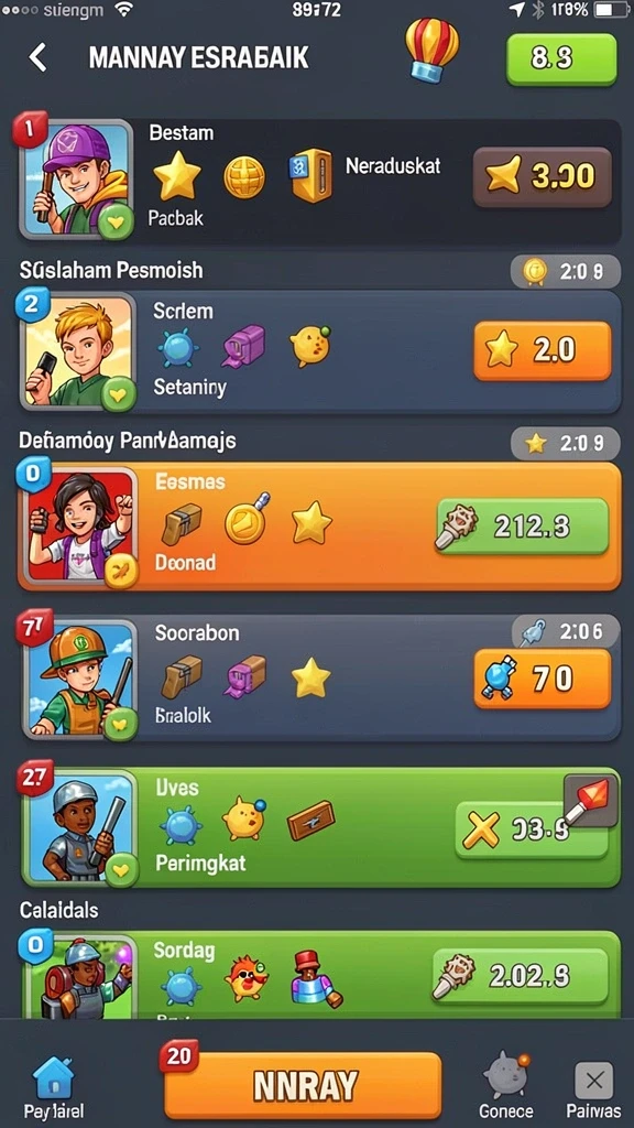Karakter-karakter unik yang siap untuk dimainkan.